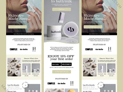 Skincare email design email email design email marketing email template figma figma email design klaviyo klaviyo email design mailchimp mailchimp email design modern email design newsletter design psd to html responsive email design skincare email trendy email design ui design ux design welcome email