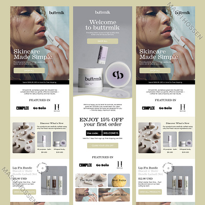 Skincare email design email email design email marketing email template figma figma email design klaviyo klaviyo email design mailchimp mailchimp email design modern email design newsletter design psd to html responsive email design skincare email trendy email design ui design ux design welcome email