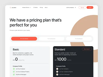 AKAREE - Website design interface investment minimalist pricing real estate service ui ux web web design