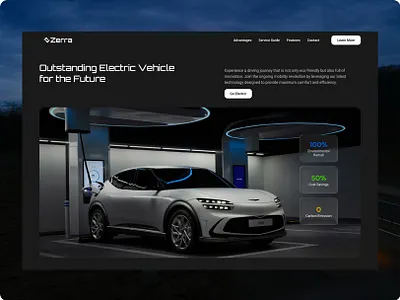 Zerra Electric car website branding electric car graphic design logo ui website