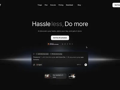 Landing page - Offlight productivity app ai landing productivity saas ui