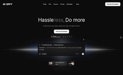 Landing page - Offlight productivity app ai landing productivity saas ui