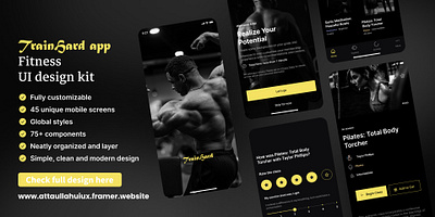 Gym Fitness App androiddesign appdesign darkmodeui dashboardui designsystem figma fitnessapp gymapp healthtech iosdesign minimaldesign mobileui motionui neumorphism onboardingux prototype uiux wireframes workouttracker
