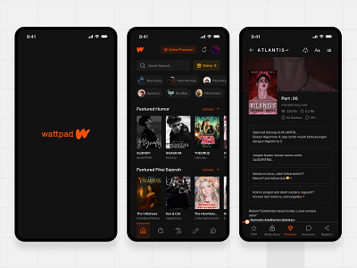 Wattpad App card mobile app product card ui uiux wattpad