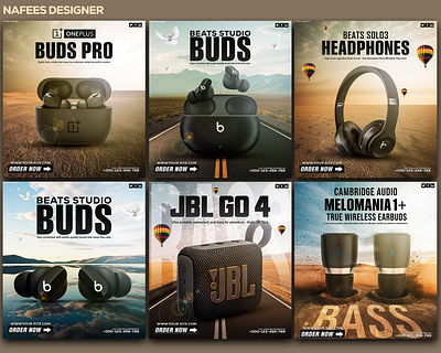 Wireless Earbuds Ad Poster Design | Modern Product Promotion ad design branding digital marketing design earbuds earbuds ad earbuds design electronic product ad graphic design headphone poster headphones advertising marketing design product poster social media poster wireless earbuds ad