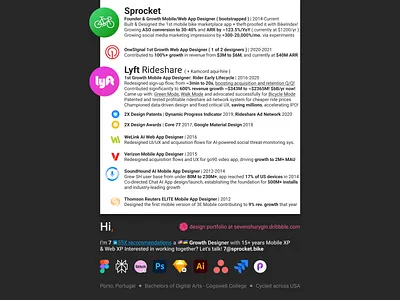 7 Design Resume PDF 2025/9 ai android artificial intelligence bicycle design dog growth ios lyft material design mobile onesignal resume soundhound sprocket thomson reuters ui ux verizon web