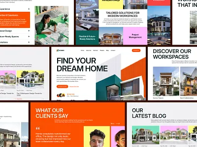 HOMiA - Real Estate Landing Page Design constraction website hero section homia homia real estate website landing page design landing page ui real estate real estate branding real estate design real estate logo real estate website