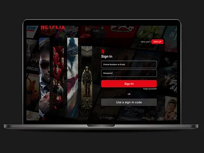 Netflix Login & Sign-Up – Clean UI Redesign design interface login netflix redesign signup ui ux