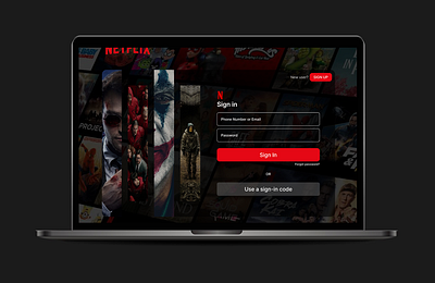 Netflix Login & Sign-Up – Clean UI Redesign design interface login netflix redesign signup ui ux