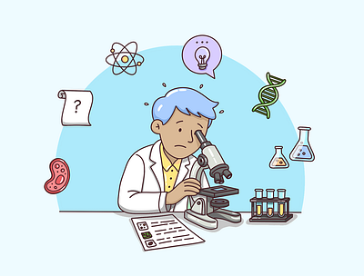 Hero - Science biology branding chemisty design digital art education education illustration educational art illustration learning logo maths art maths exam physics potion school science stroke art student