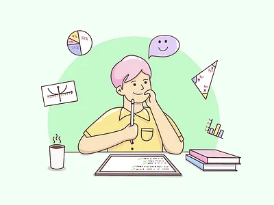 Hero - Education Maths apple boy learning branding design digital art education education illustration educational art english student illustration ipad learning logo mathematics maths maths art maths exam school boy school student ui