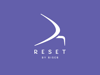Reset by Riser branding brandmark clean design exercise health lifestyle logo logotype modern pilates purple training very peri wellness white