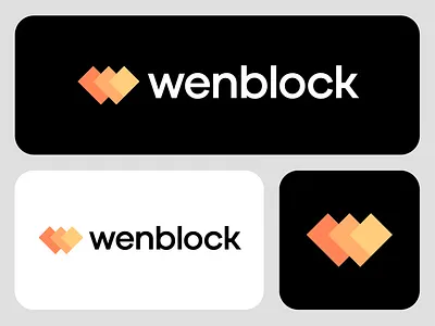 wenblock abstract block blockchain branding geometric identity logo logo design modern modern logo symbol tech technology w w logo web3 wenblock