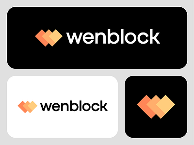 wenblock abstract block blockchain branding geometric identity logo logo design modern modern logo symbol tech technology w w logo web3 wenblock