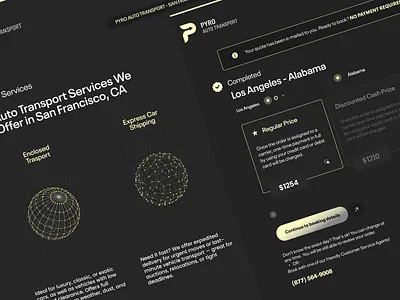 Transport Site dark desktop transport ui