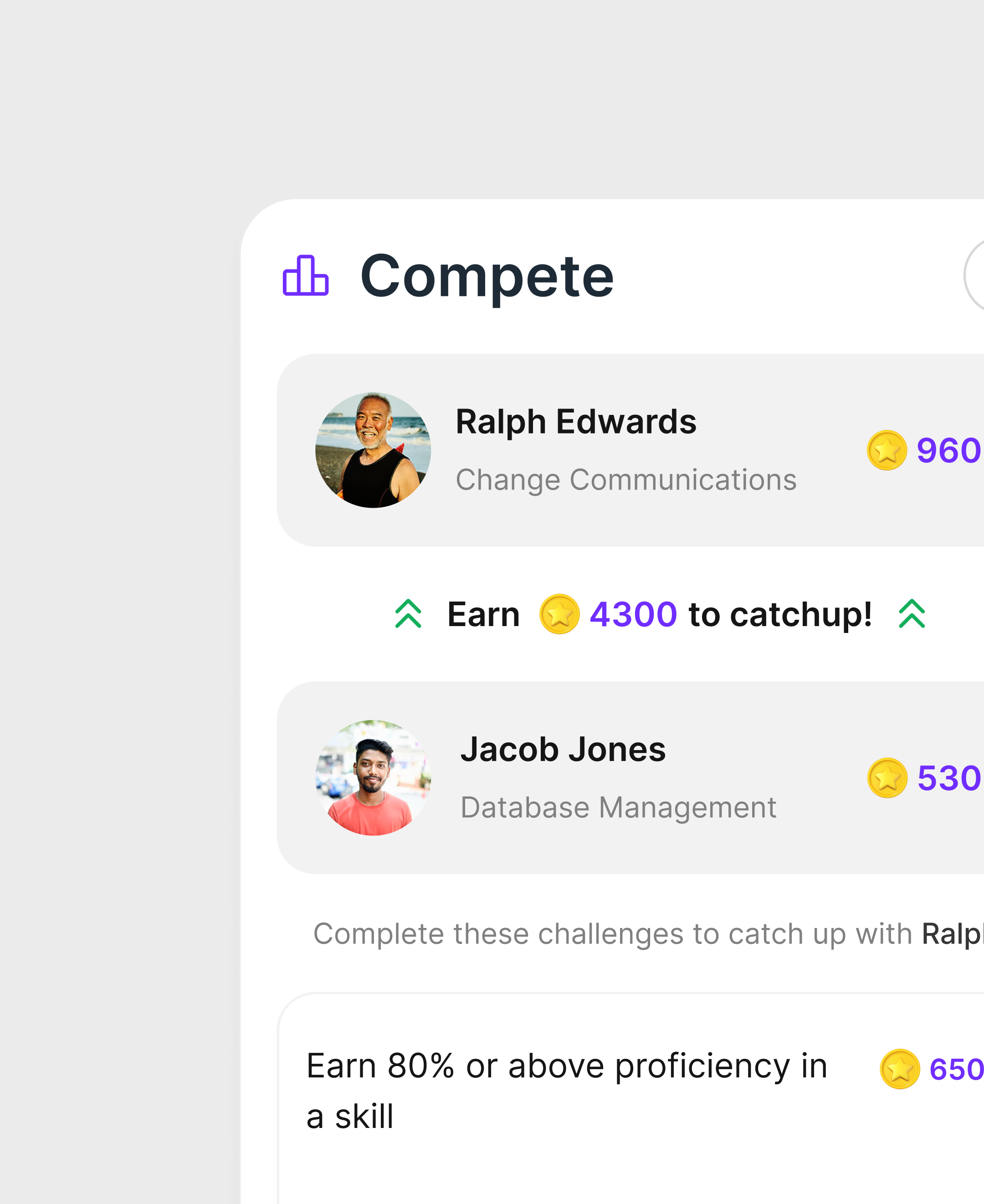 Compete in leaderboard Modal ui