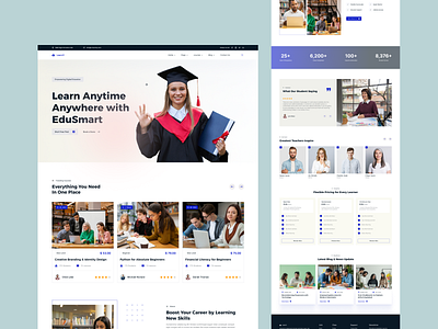 LMS Education Landing Page animation branding graphic design logo motion graphics ui