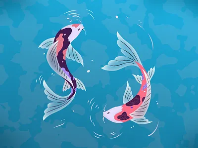 Koi fish - Illustration branding design fish illustration graphic design illustration uiux