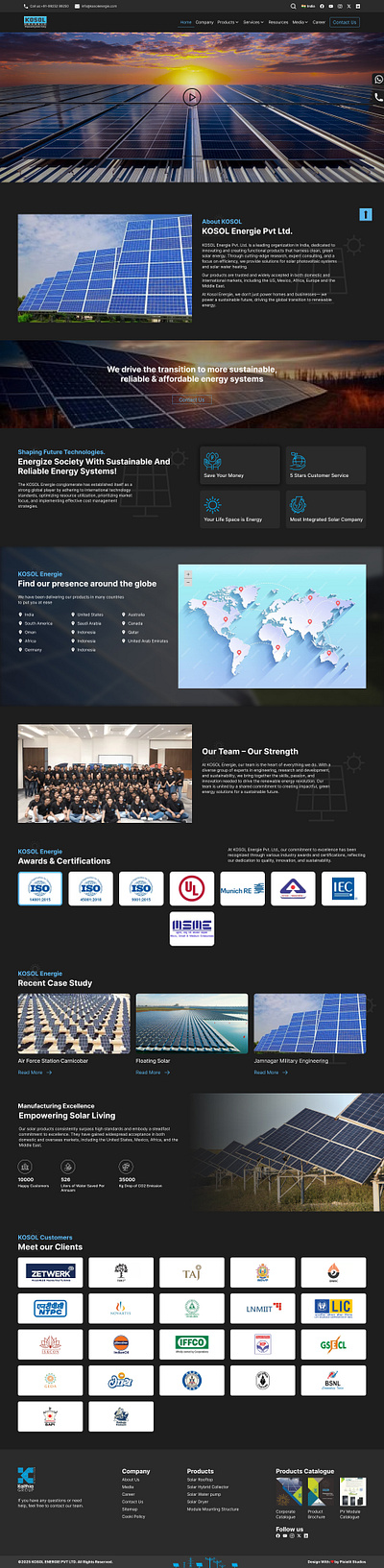 Kosol Website landing page Dark ui