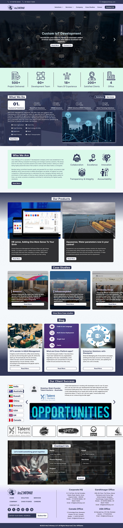 AtoZ Infoways Landing Page Demo ui