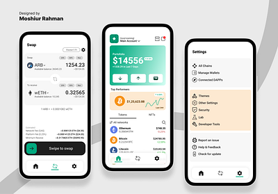 Crypto Wallet Minimal Design Concept app drsign crypto wallet app design graphic design minimal dapp design minimal wallet design ui ux wallet app design