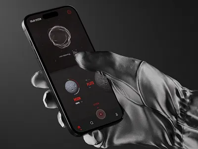 Solar System app dark mobile solar ui