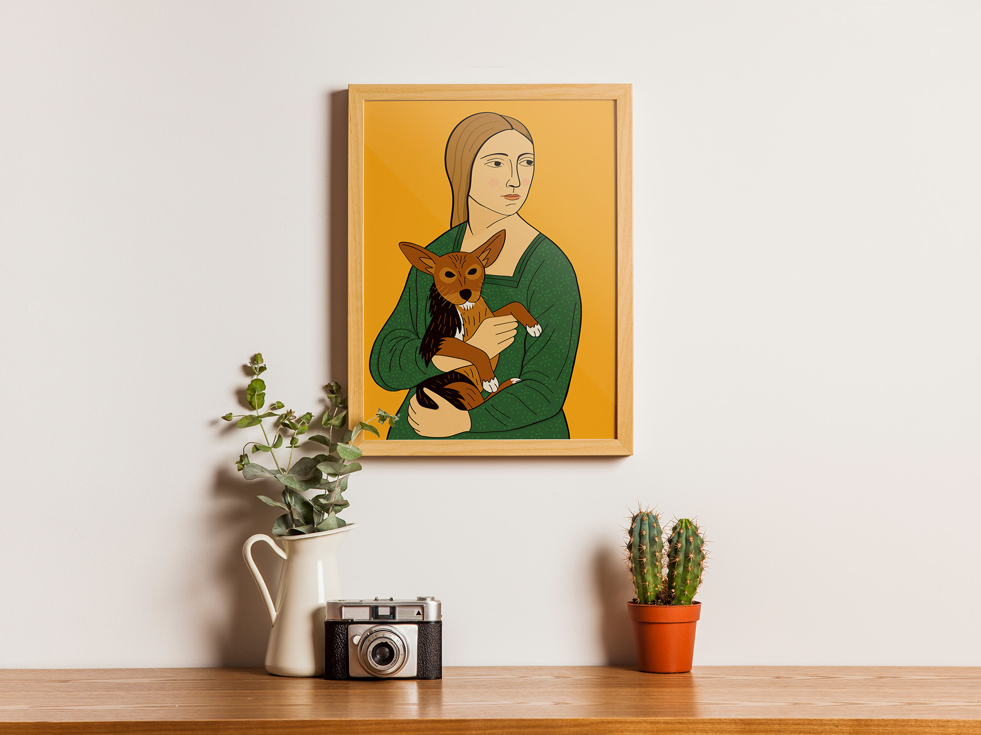 Dama z Belusią graphic design illustation ilustracja procreate