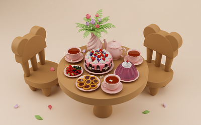 Tea Party ✨ 3d blender cute design