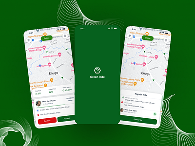 Green Ride - Driver app app design driver app map product design ride sharing rider app ui ui design