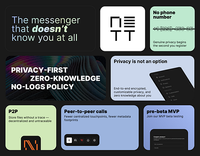 A confidential messenger for everyone | .nett branding graphic design logo ui
