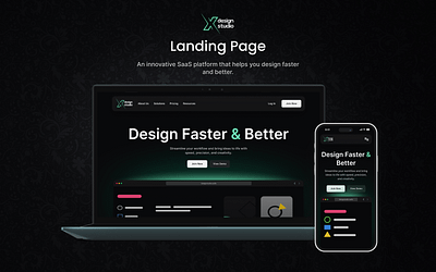 Landing Page for X Design Studio - An Innovative SaaS Platform branding design figma landing page prototyping saas webapp ui ui design ui ux uiux user experience user experience design user interface user interface design ux ux design web design website design