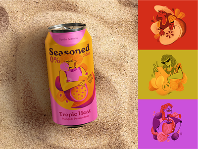 Cider packaging design beverage branding charachter cider design draw illustration illustrator packaging procreate