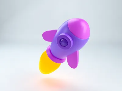 Physics Illustration 3d 3d art cinema4d clay colorful cute design flame illustration octane physics purple render rocket science space studio ui