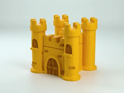 History Illustration 3d 3d art castle cinema4d clay colorful cute history illustration lighting miniature octane render subject texture toy ui wood