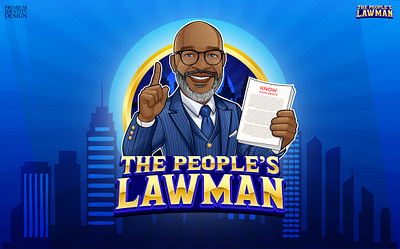 The People’s Lawman – Justice, Guidance, Trust approachable lawyer branding attorney marketing billboard design branding business card design business logo caricature logo cartoon mascot corporate branding design graphic design illustration law brand design law office collateral legal branding logo professional identity stationery mockup ui vector