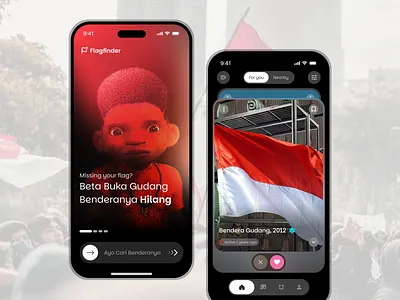 Flagfinder Apps - Merah Putih (One For All) Design Exploration apps indonesia merahputih mobile oneforall ui ux