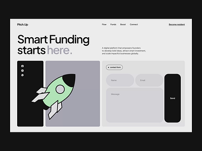Pitch.Up home page design interaction interaction design landing landing design motion design motion graphics professional website design ui ux ux design web web interface website website design