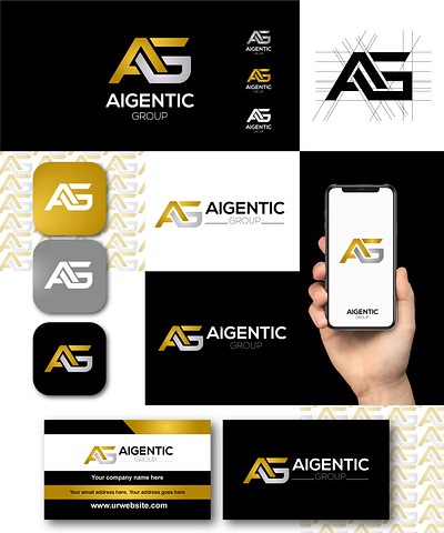 Brand style logo design for Aigentic Group aigentic logo best design brand identity branding business corporate creative design graphic design group logo logo logo design logotype minimalist vector