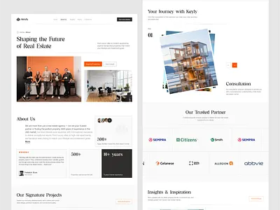 Modern Real Estate About Us Page — Storytelling Through Design interface product service startup ui ux web