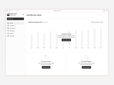 Empty State Dashboard application dashboard design empty empty screen empty state empty state dashboard graphic design illustration invoice minimal product design saas saas dashboard ui ux white