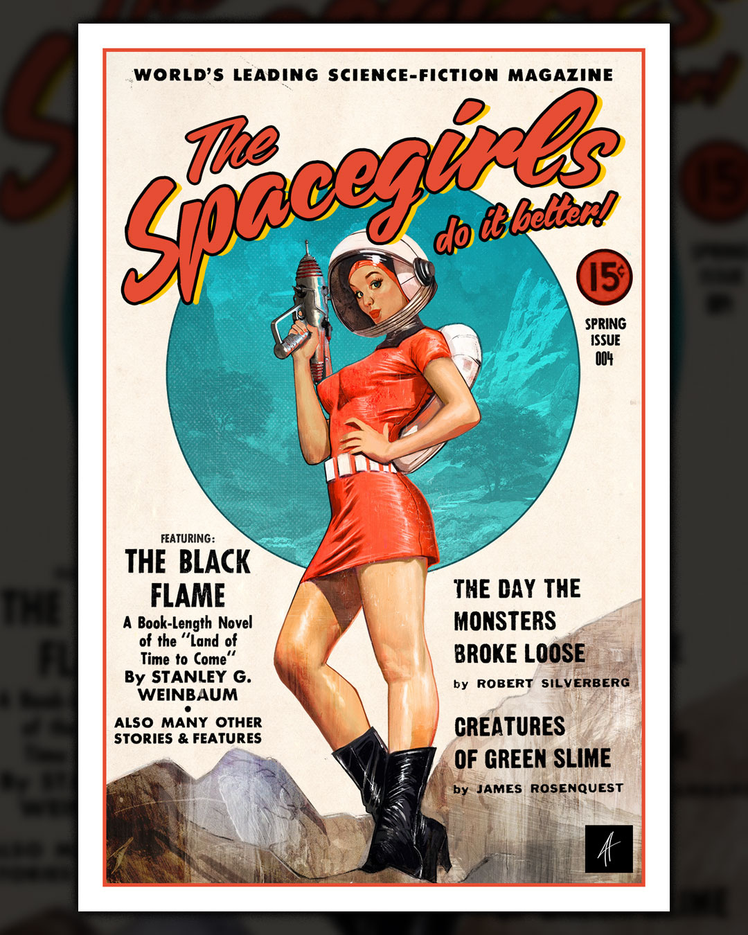 Spacegirl 004 fine art illustration pinups