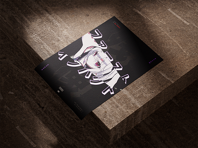 First Impact anime graphic design japanese mockup poster