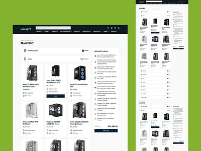 PC Builder E-commerce Website Design build pc online store computer builder ui: computer configurator computer store website design custom pc builder custom pc builder website design e commerce pc builder ecommerce website design gaming pc builder pc builder pc builder interface pc builder platform pc case selector pc components store pc parts selector