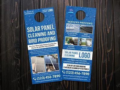 Solar Panel Cleaning Services Door Hanger Design gutter cleaning