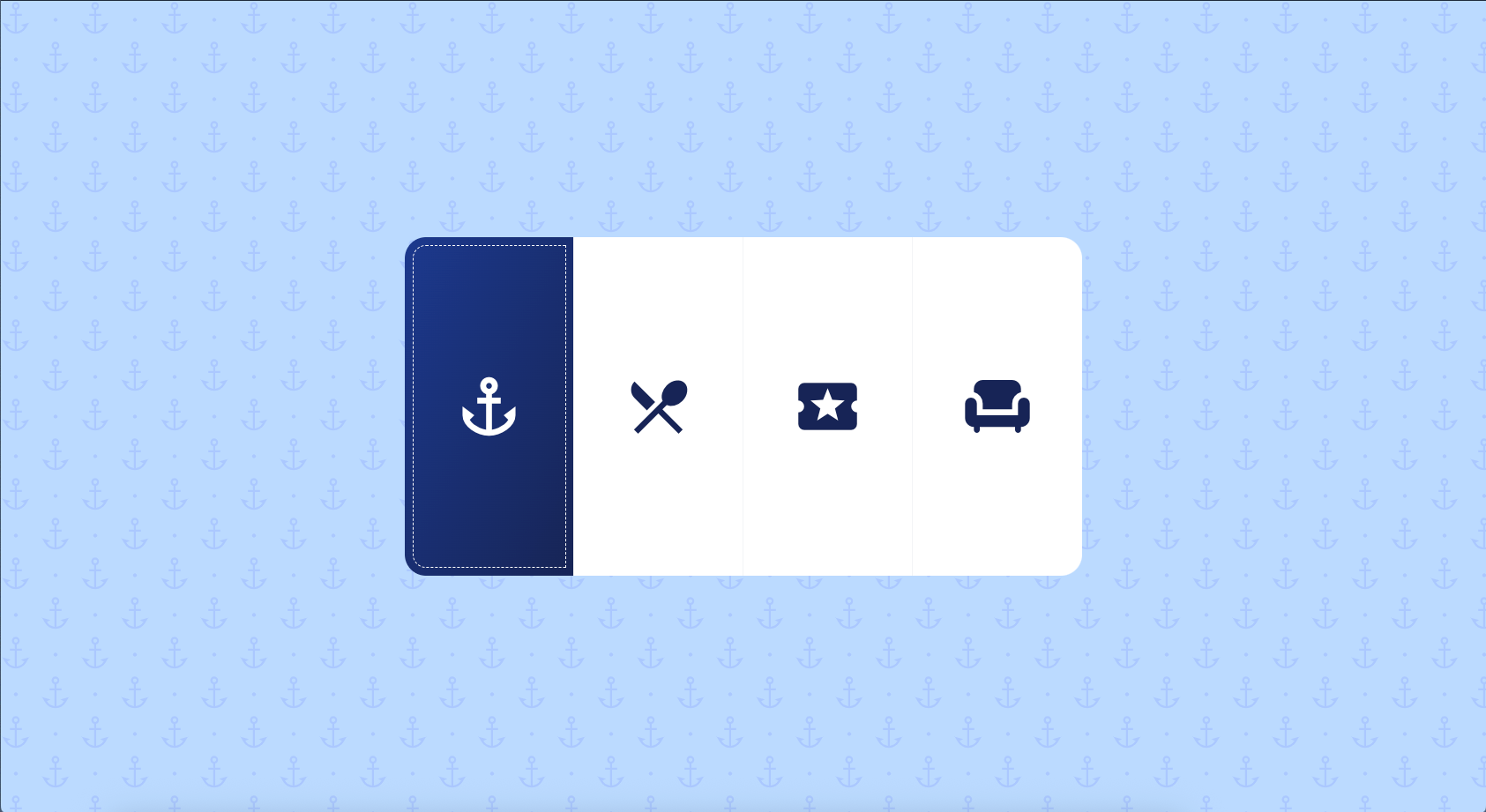 Onboarding... on a cruise! animation app cruise css design forms frontend html nautical onboarding tailwind tickets ui