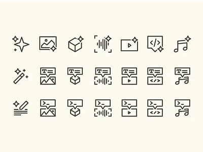 Generative AI Icon Set artificial intelligence generative ai graphic design icon design icon set minimalist icons outline icons tech icons vector vector iconcs