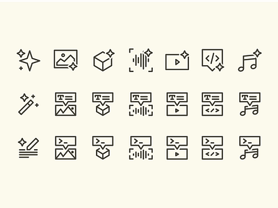 Generative AI Icon Set artificial intelligence generative ai graphic design icon design icon set minimalist icons outline icons tech icons vector vector iconcs