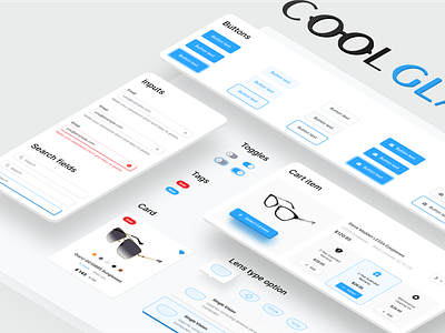 UI Kits & Color System | ONLINE STORE atomic component library eyeglasses eyewear guidelines online store style guide styleguide ui kit
