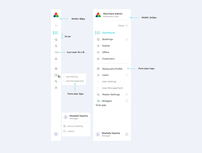 Sleek Expandable Side Navbar | Navigation expandable navbar management app menu navbar navigation bar navigation drawer responsive sidebar restaurant app side bar side menu side menu bar side navbar side navigation bar sidebar navigation web menu web navbar website menu