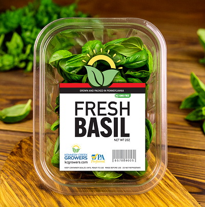 Kennedy Creek Growers – Fresh Basil Packaging Redesign art direction branding food branding graphic design packaging packaging design